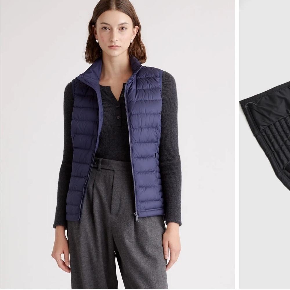 QUINCE Lightweight Down Packable Puffer Vest G90 Navy Blue Sz M NEW